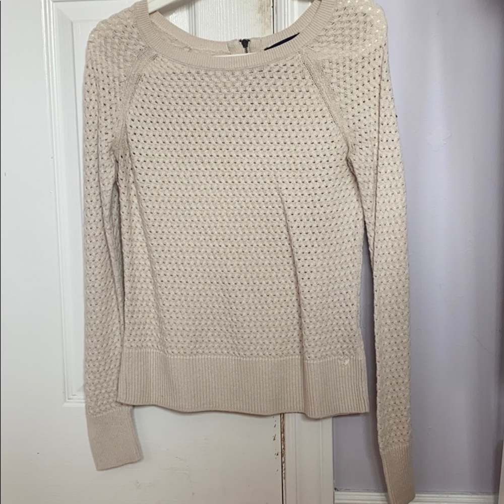 White knit sweater